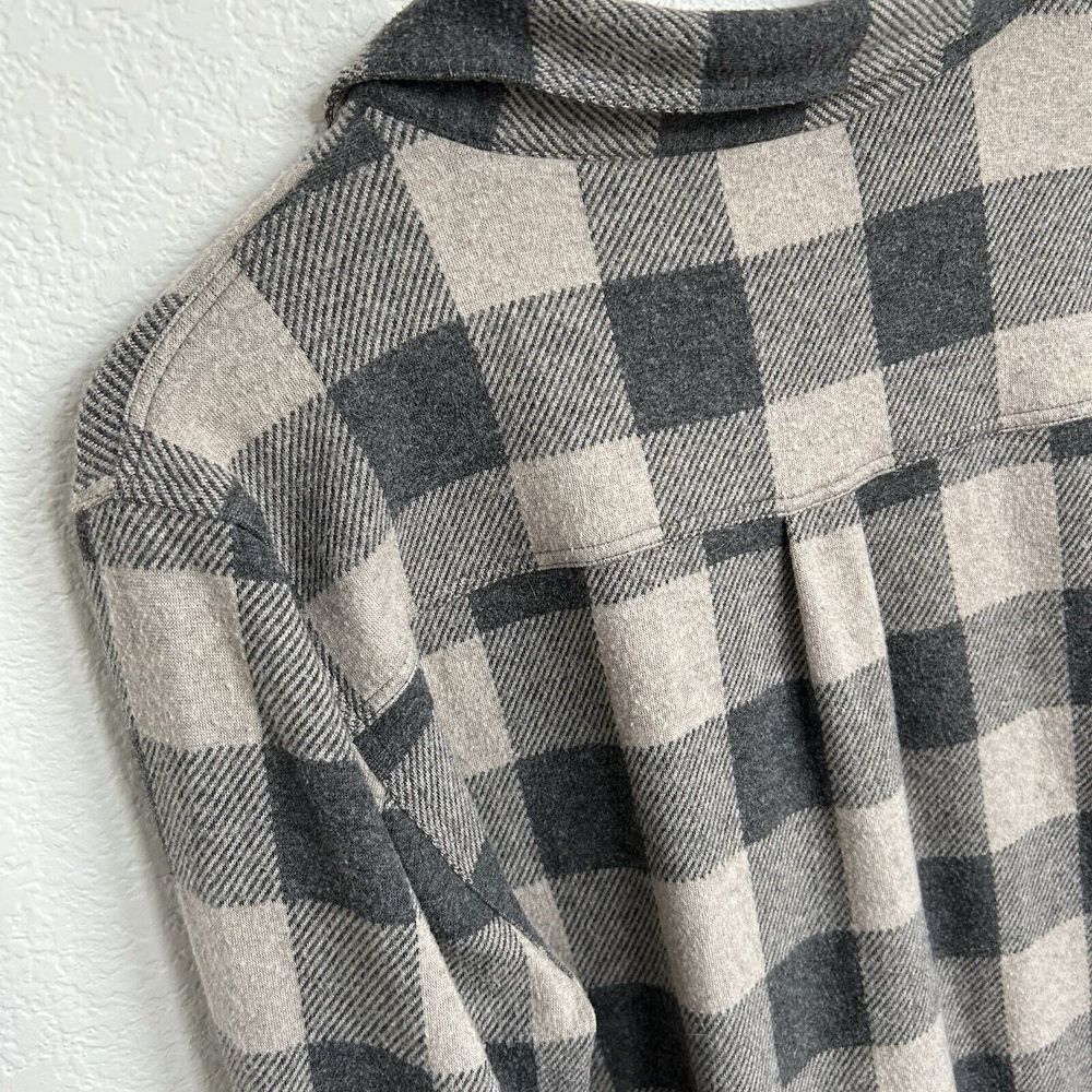 Faherty Legend Sweater Shirt‎ Women Size XL Tan Buffalo Plaid Tuckernuck $168 - Picture 7 of 12